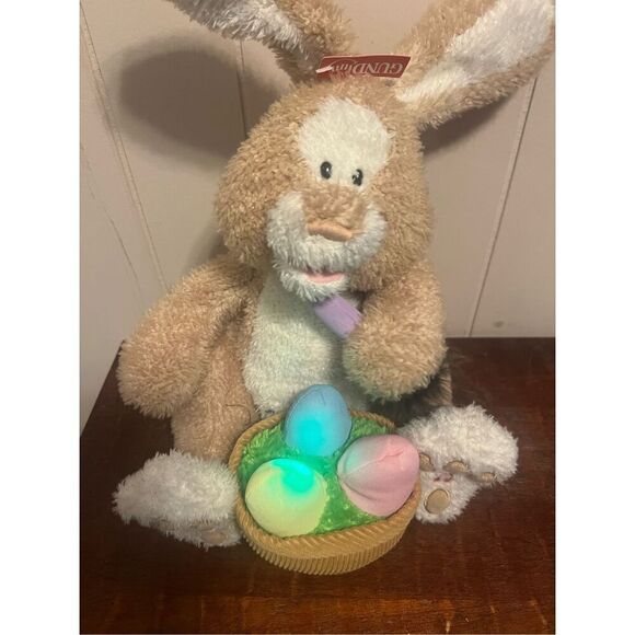 Vintage 17" Gund Just A Bunny Animated Singing Light Up Easter Rabbit "what a wo - Picture 3 of 11